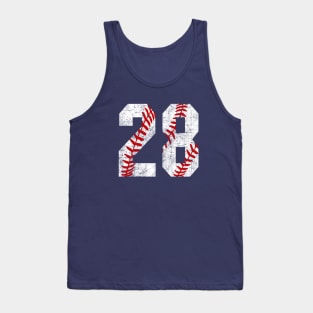 Vintage #28 Baseball Laces Baseball Mom Jersey Love Baseball Tank Top